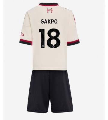 Lacne Dětský Futbalové dres Liverpool Cody Gakpo #18 2025-26 Krátky Rukáv - Preč (+ trenírky)